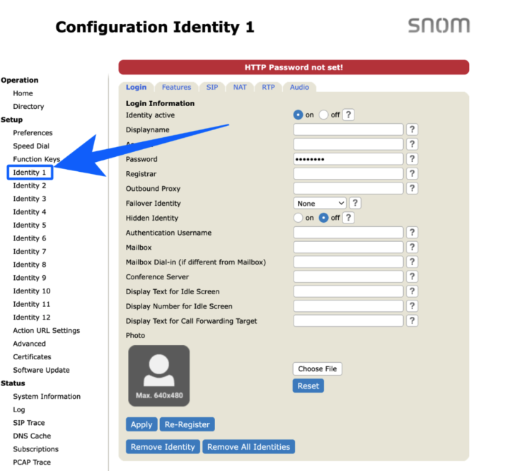 Snom phone configuration